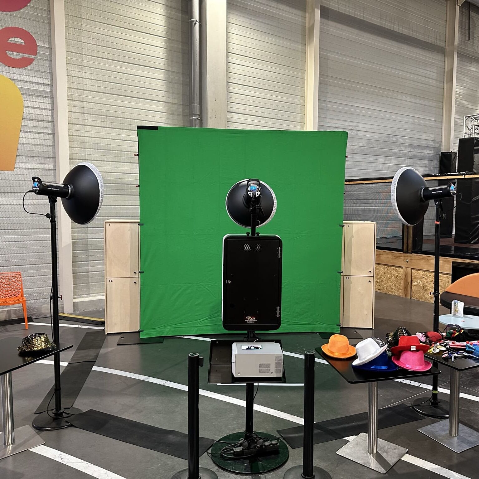 Location photobooth avec fond vert.